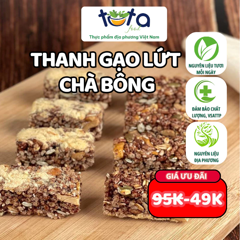 Thanh gạo lứt chà bông mix hạt dinh dưỡng nhà Tuta Food