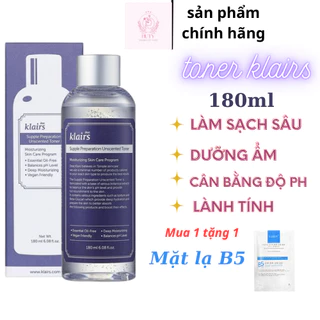 [CHÍNH HÃNG]Toner Klairs chính hãng 180ml, Nước hoa hồng Deal Klairs không mùi dưỡng ẩm và làm mềm da