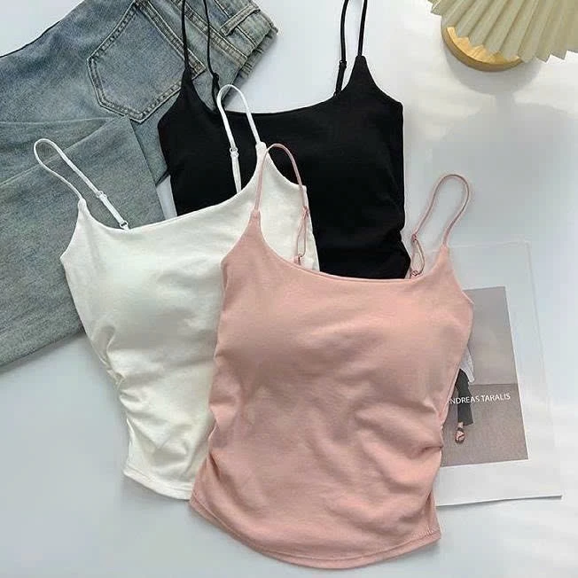 H3_Áo Bra Nữ 2 Dây Mảnh Dáng dáng dài chất cotton co dãn Siêu Sexy,có đệm sẵn