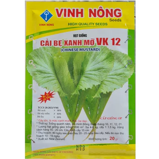 Cải Bẹ Xanh Mỡ (20g), Xuất Xứ New Zealand - Hạt Giống Cải Xanh