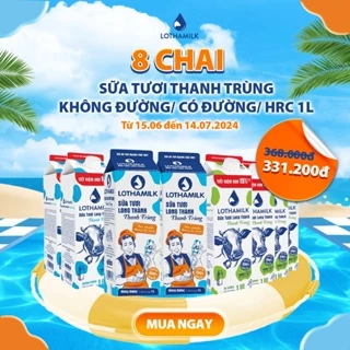 Combo 8 Sữa tươi thanh trùng Lothamilk hộp 1L