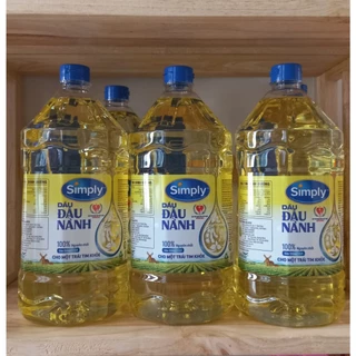 Dầu ăn đậu nành Simply 2 lít - 100% nguyên chất, giàu Omega 3,6,9 tốt cho tim mạch