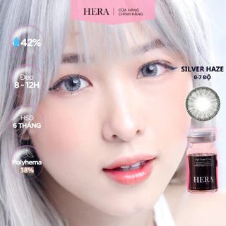 Kính Áp Tròng Hera Xám Bạc Tây Nổi Bật 0 - 7 Độ SILVER HAZE Nhập Khẩu Hàn Quốc Lens Cận 6 Tháng