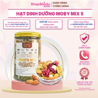 Hạt dinh dưỡng Moby mix 5 loại hạt macca, hạt điều, óc chó, hạt bí, hạt hạnh nhân hộp 500gr - Shopdobau