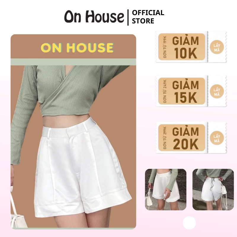 Quần short ngắn form ống rộng loe ON HOUSE chất liệu Lụa mát dày dặn đứng form không lộ nội y