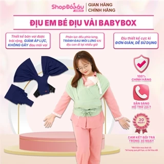 Địu em bé địu vải BabyBox sơ sinh có khóa điều chỉnh size và đai trợ lực - Shopdobau