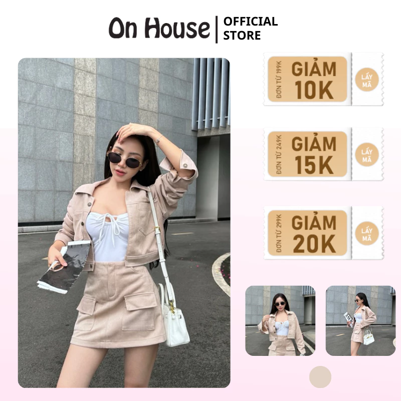 Áo khoác nữ, áo khoác lửng da lộn phong cách Hàn mùa thu, thanh lích chất Da Lộn dày dặn đứng form màu hồng nude