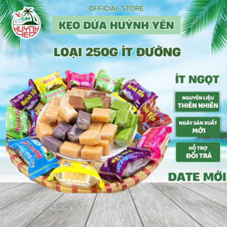 Kẹo dừa Huỳnh Yến Ít Ngọt Túi 250g | Kẹo Dừa Thiên Nhiên Ít Ngọt | Đặc Sản Bến Tre