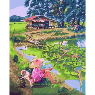 KHUNG 1.6cm -Tranh sơn dầu số hóa rẻ,đẹp- CÓ SƠN BÓNG,đã căng khung, size 40x50-tranh tô màu theo số