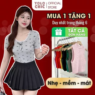 Áo thun nơ nữ YOLOCHIC Áo nữ chất tăm mịn siêu mềm mát co giãn 4 chiều không xù không bai nhão