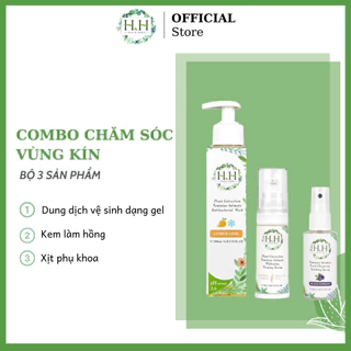 【Bộ sản phẩm chăm sóc vùng kín Phụ nữ 】Dung Dịch Vệ Sinh HH + Kem dưỡng hồng và se khít vùng kín HH + Xịt Phụ Khoa HH