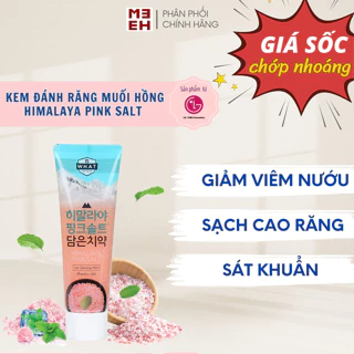 Kem đánh răng muối hồng Himalaya Pink Salt giảm vêm nướu ê buốt diệt khuẩn trắng răng Hàn Quốc 100g