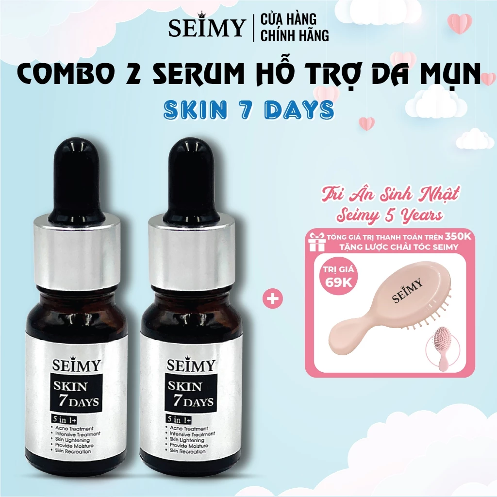 Combo 2 Chai Serum giảm mụn thâm Seimy - Skin 7 Days - 10ml