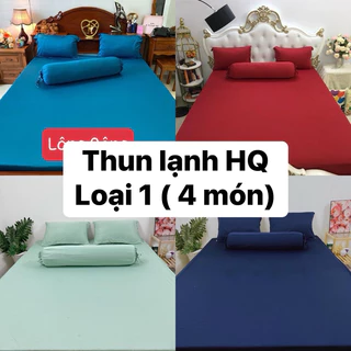 Bộ ga thun lạnh Hàn Quốc cao cấp LOẠI 1- CHẤT DÀY (1 ga + 3 vỏ gối ) mịn thoáng mát nhiều mẫu