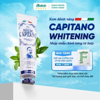 Kem Đánh Răng Capitano Whitening Toothpaste 75ml Làm Trắng Răng, Ngăn Ngừa Sâu Răng Loại Bỏ Mảng Bám