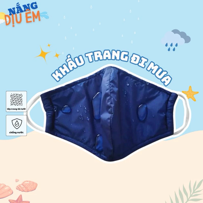 Khẩu trang đi mưa 2 lớp