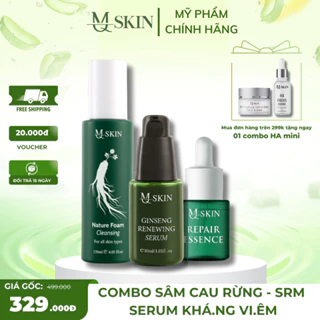 ( TẶNG COMBO HA MINI ) Combo Sữa rửa mặt, Serum Tá.i Tạ.o Da Sâm Cau Rừng và serum phục hồi MQ SKIN