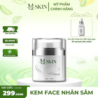 ( TẶNG SERUM HA MINI ) Kem Face Nhân Sâm, Hỗ Trợ Cấp Ẩm Dưỡng Da Trắng Sáng MQ Skin - 30gr