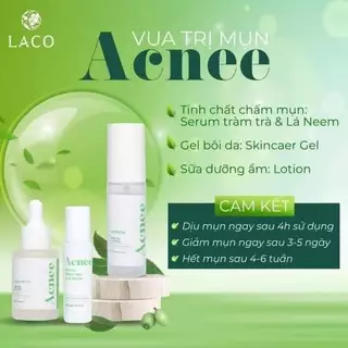 Combo SERUM/SKINCARE GET/LOTION TRÀM TRÀ & LÁ NEEM ACNEE LACO Tinh Chất Chấm Mụn + Sữa Dưỡng Ẩm Da