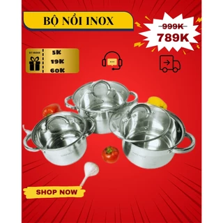 Bộ Nồi Inox 3 Món 6 Chi Tiết KAISAVILLA KV-2241