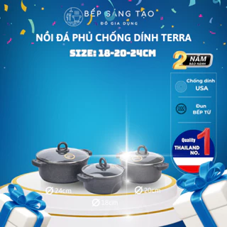 Nồi Đá đúc Đáy Từ Bennix phủ chống dính vân đá size 18cm