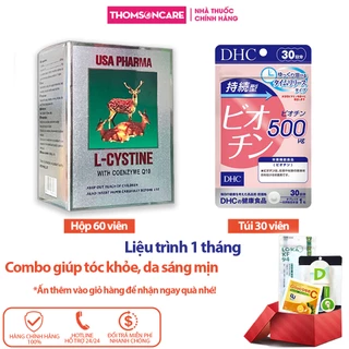 Viên uống giảm rụng tóc Lcystine và Biotin DHC Nhật Bản - Hỗ trợ đẹp da, kích thích mọc tóc - l cystine 500mg, l cistine