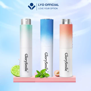 Xịt thơm miệng Glory Smile hương trái cây Đào, Chanh, Bạc hà, Lọ 17ml Thơm miệng dài lâu Hơi thở ngọt ngào the mát