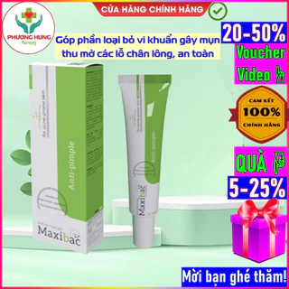 Gel bôi chấm mụn Maxibac Hiệu quả, góp phần loại bỏ vi khuẩn gây mụn và thu mờ các lỗ chân lông, an toàn- Tuýp 15ml