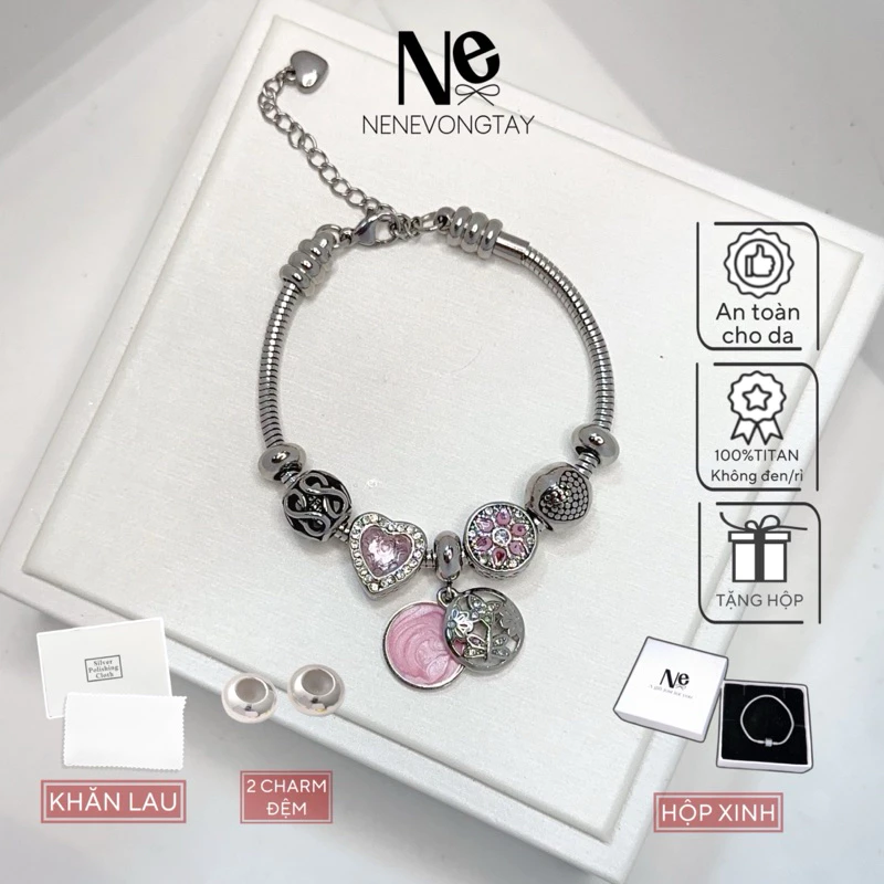 [TẶNG HỘP] Vòng Pan BỒNG BỀNH Full titan - tkép không rỉ -phụ kiện trang sức - new in nene 2024
