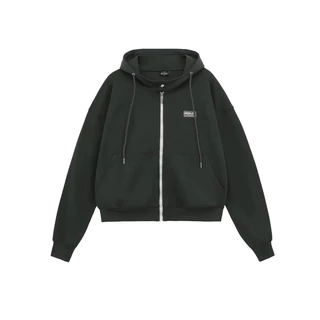 [MẪU MỚI ] Mon Studio – Vải Thun Zip Dày Hoodie zip BOXY có nút bấm, logo cao su,có túi trong S068