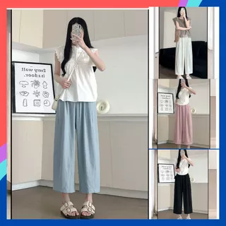 Quần dài nữ Bigsize cạp chun lưng cao ống lửng suông QD16, quần dài nữ phong cách Hàn Quốc mặc đi học đi chơi đi du lịch