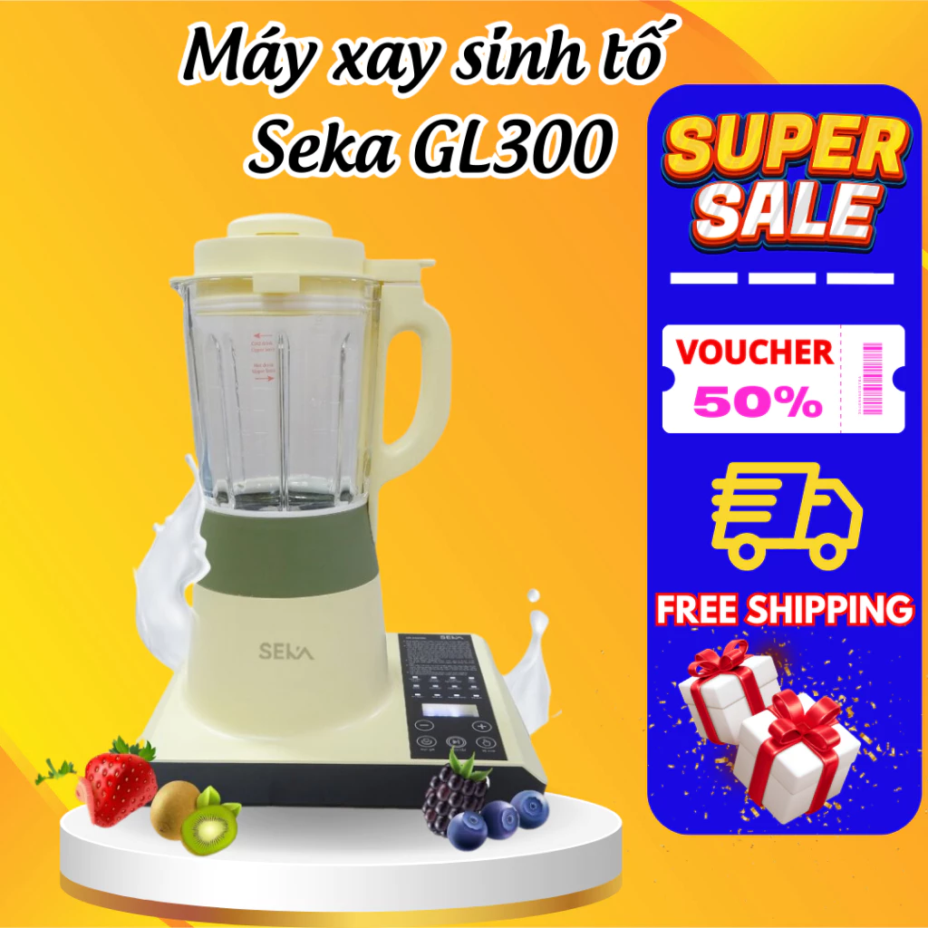 Máy làm sữa hạt Seka GL300 dung tích 1.75L công suất 1400W, hàng chính hãng, bảo 12 tháng