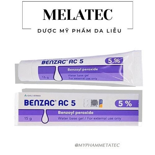 Gel chấm giảm mụn Benzac 2.5% và 5% Benzoyl Peroxide dung tích 15gram