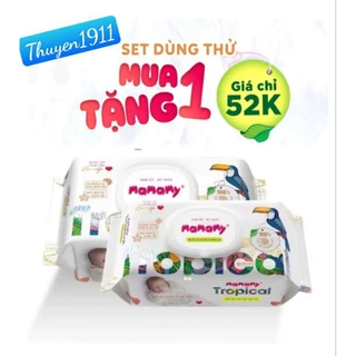 [ Mua 1 tặng 1] Khăn ướt nhiệt đới Mamamy Tropical 90 tờ