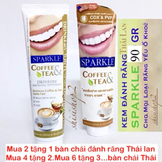 💐 Kem đánh trắng răng đặc biệt cho người uống Trà & Cafe SPARKLE COFEE &TEA Thái lan 90g