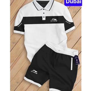 BỘ QUẦN ÁO THỂ THAO NAM MÙA HÈ POLO CHẤT CÁ SẤU CO GIÃN L-NING CAO CẤP MỚI - DUBAI FASHION