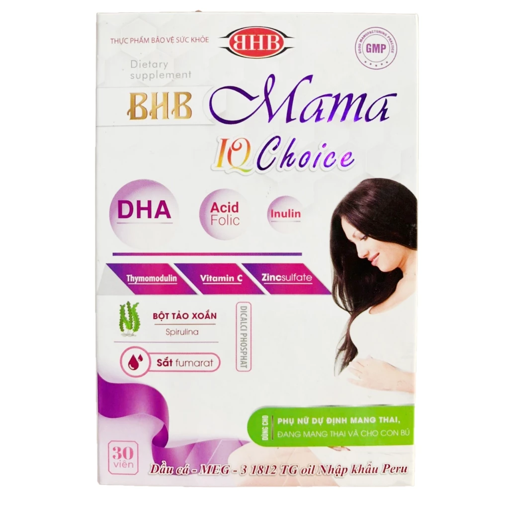 (Hộp 30 viên) BHB MAMA IQ CHOICE- Bổ sung Vitamin và khoáng chất, tăng cường sức đề kháng cho phụ nữ mang thai