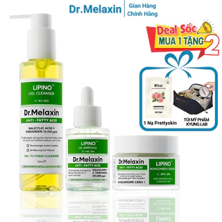 Bộ sản phẩm chăm sóc da mụn Lipino Dr Melaxin , làm dịu da , kiểm soát bã nhờn, se khít lỗ chân lông