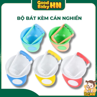 Bộ bát và cán nghiền thức ăn dặm cho bé 𝐃𝟑𝟔