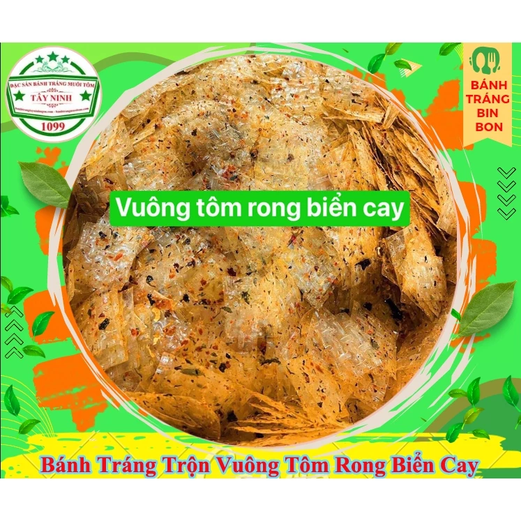 Bánh tráng trộn vuông tôm rong biển siêu cay 500gr