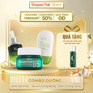 ( TẶNG SỮA RỬA MẶT NHÂN SÂM ) Combo Serrum Căng Bóng, Kem Dưỡng B5, Kem Ch.ống Nắng MQ SKIN