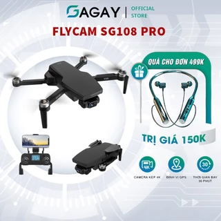 Flycam SG108 PRO Flycam không chổi than định vị GPS chip thông minh thế hệ mới khe cắm thẻ nhớ dung lượng pin lớn GAGAY