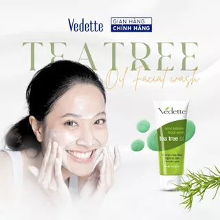 Sữa rửa mặt sáng da, ngừa mụn Vedette tinh dầu tràm trà (Tea Tree Oil) 100ml (TP05001005013)