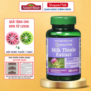 Thải độc gan Puritan's Pride Milk Thistle Extract 1000mg giúp bổ gan, làm mát gan, tăng cường chức năng gan