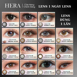 Kính Áp Tròng Hera Lens 1 Ngày Dùng 1 Lần Nhiều Màu Sắc Có Độ Cận Từ 0-7