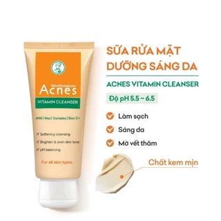 Kem rửa mặt vitamin Acnes Vitamin Cleanser, rửa mặt cho da có sẹo mụn, da mụn, da dầu, da hỗn hợp