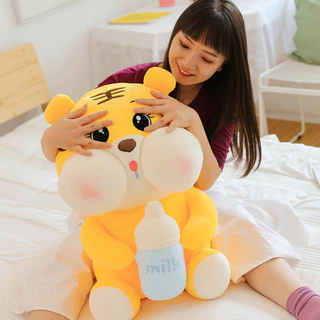 Gấu Bông Hổ Ôm Bình Sữa 30-65cm TEDDY BEAR GB06 - Hổ Nhồi Bông Dễ Thương 100% Gòn Cao Cấp