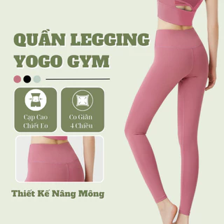 Quần Dài Legging  Cạp Cao Nâng Mông Tôn Dáng Co Giãn 4 Chiều Tập Gym Yoga QLG601