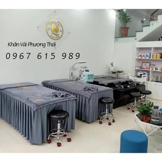 Ga/ drap giường Spa, ga giường nối mi, phun xăm vải thun lạnh, khoét lỗ theo yêu cầu