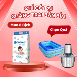 [ Combo 8 Bịch + Quà ] Tã Bỉm Bebeboo Nhật Bản size NB80/S70/M60/L50/XL46 thấm hút vượt trội, siêu mềm mỏng mịn